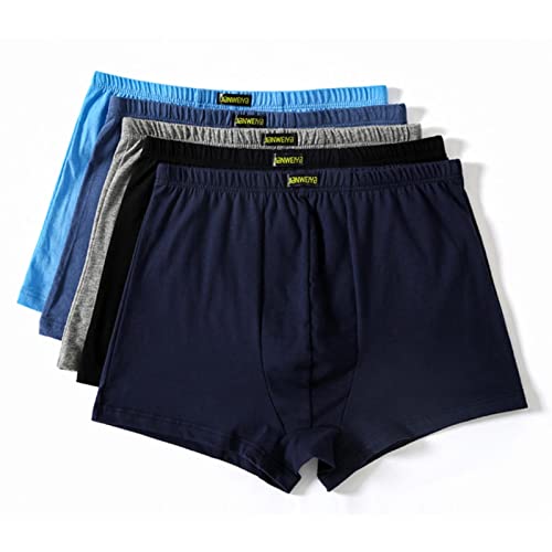 Boxershorts Herren 5 Stücke Plus Größe 8XL Große Lose Männliche Baumwolle Unterwäsche Boxer Hohe Taille Atmungsaktive Fette Gürtel Große Yards Mens Unterwäsche-5Pcs,8XL 115-130Kg von Dartsz