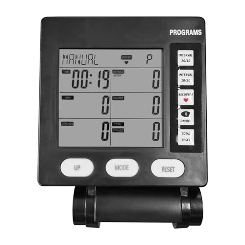 Multifunktionaler LCD Digitaler Rudergerät Zähler Fitness Tachometer mit Herzfrequenz und Kilometerstand Tracking für Distanz Kalorien Tracking Gerät von Dasbsug