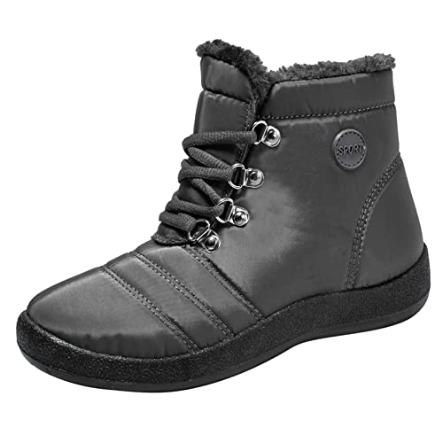 Herrenstiefel Winterstiefel Damen Gefüttert Winterschuhe Flach rutschfeste Schneestiefel Hook&Loop Plus Round Shoes Flat Couples Toe Warm Boots Sport Gefüttert Winterschuhe Flach rutschfeste von Dasongff