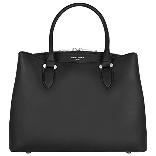 David Jones - Damen Handtasche Elegante - Frauen Henkeltasche Mittelgroß PU Leder - Umhängetasche Shopper Tote Bag Viele Fächer Taschen - Crossbody Bag - Mode Stilvoll Arbeit Trendy Alltags - Schwarz von David Jones