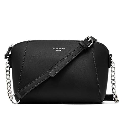 David Jones - Damen Kleine Umhängetasche - Frauen Handtasche PU Leder - Schultertasche Crossbody Bag - Kette Tasche - Abendtasche Clutch Pochette Party Handy Alltag Mode Elegante - Schwarz von David Jones