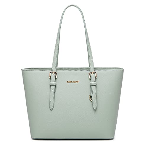 David Jones - Damen Shopper Handtasche - Frau Henkeltasche Mittlere Große Tote PU Leder - Tasche Schultertasche Büro Schule Einkauf Shopping Bag - Aktentasche Arbeitstasche Elegant Alltags - Grün von David Jones