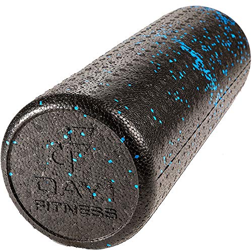 High Density Muscle Foam Rollers by Day 1 Fitness - Sports Massage Rollers for Stretching, Physical Therapy, Deep Tissue, Myofascial Release - Ideal for Exercise and Pain Relief - Speckled Blue, 18” von Day 1 Fitness