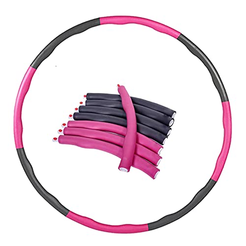 Hula Fitness Hoop Reifen, Gymnastikreifen, Die Zur Gewichtsreduktion und Massage Verwendet Werden KöNnen, 6-8 Segmente Abnehmbarer Reifen Für Fitness/Sport/Bauchformung (0,95Kg) | Rosa von DayPlus