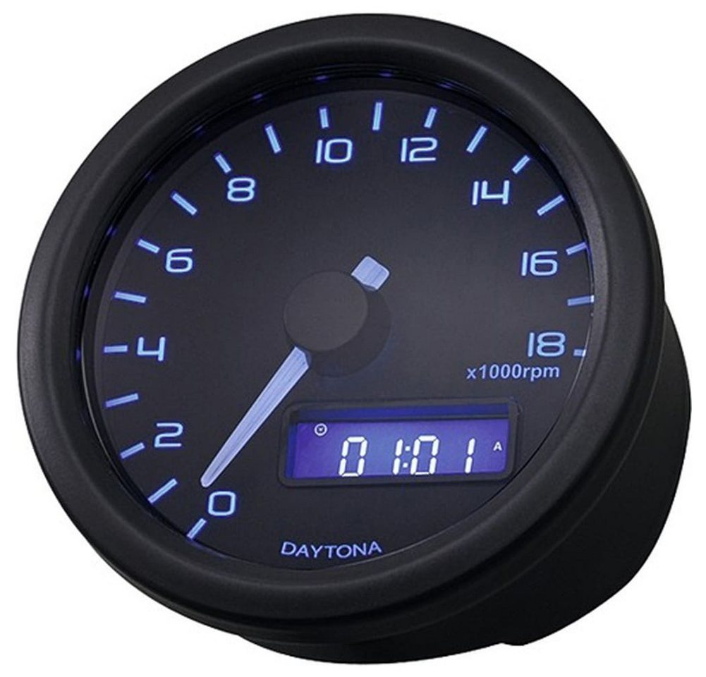 Daytona Motorradkette DAYTONA Drehzahlmesser Velona Dark bis 18.000U/min Sport schwarz von Daytona