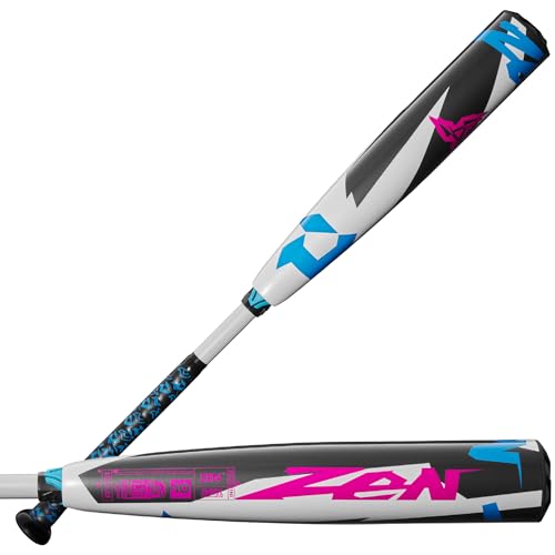 DeMarini Unisex, Teenager 2025 Zen USSSA Baseball Bats Baseballschläger, Weiß/Blau/Grau von DeMarini