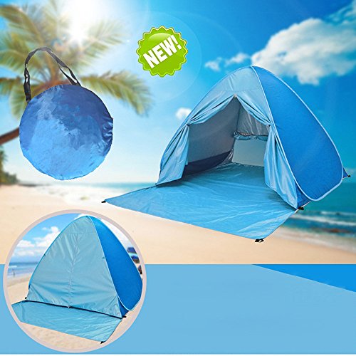 Strandzelt, Strandmuschel Sonnenschutz Zelt Automatische mit Reißverschluss Tragetasche von DearDeal