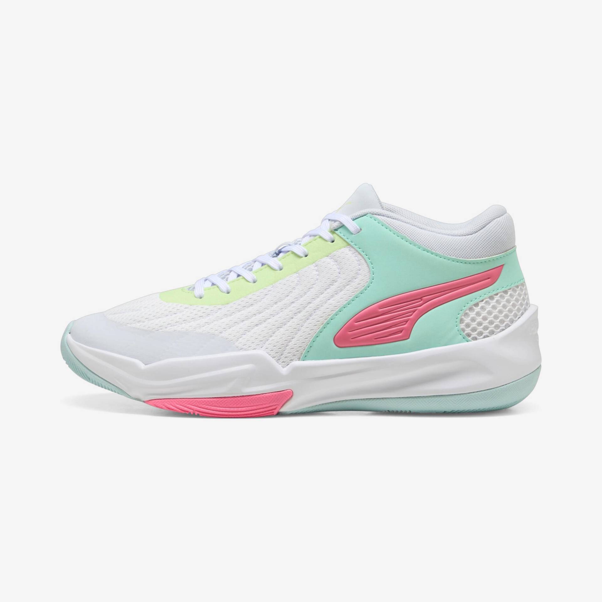 Damen/Herren Basketballschuhe - Puma Court Pro weiß/grün von Decathlon