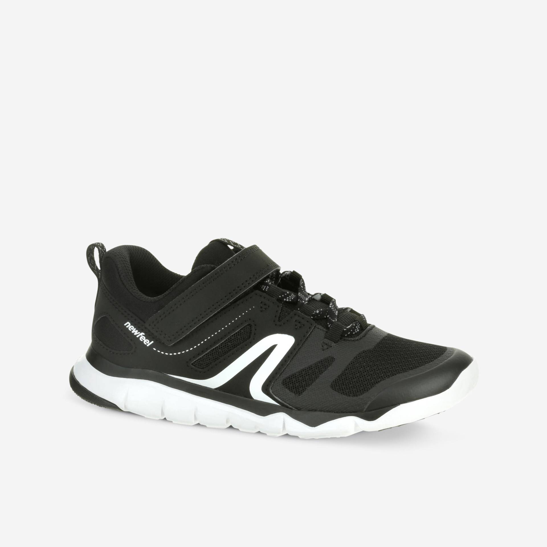 Kinder Sportschuhe Klettverschluss atmungsaktiv - PW540 schwarz/weiss von Decathlon