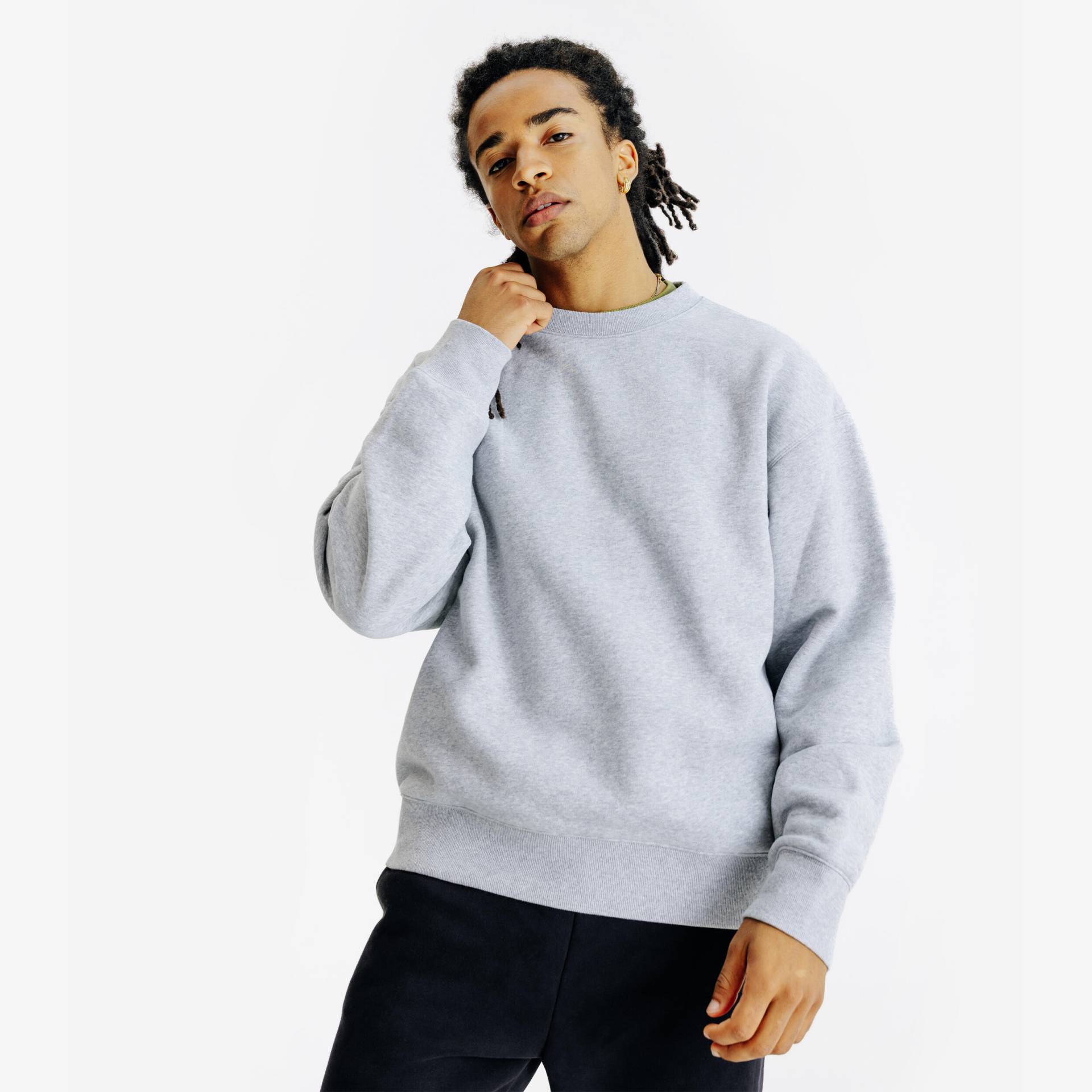 Sweatshirt Herren Rundhals - Elementals grau meliert von Decathlon
