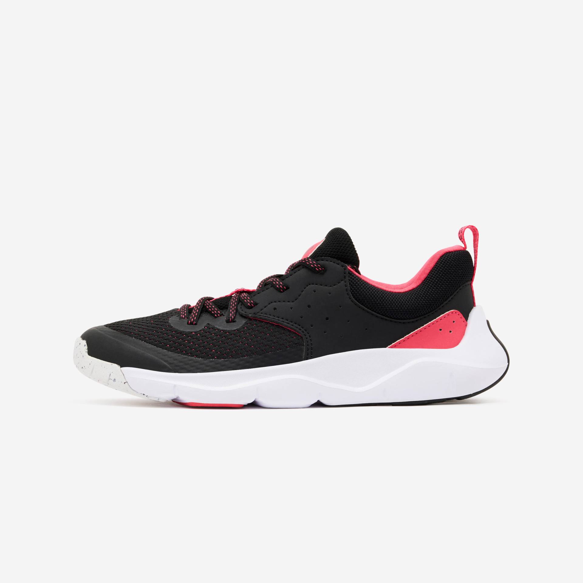 Turnschuhe Kinder Schnürsenkel - Playful Fast schwarz/rosa von Decathlon