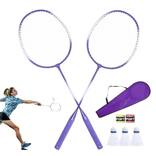 Badmintonschläger Set, 2 Spieler Badmintonschläger Set für Erwachsene Badmintonschläger Set für Männer Frauen Outdoor Freizeit Zubehör Kinder Profi Doppelschläger von Decorhome