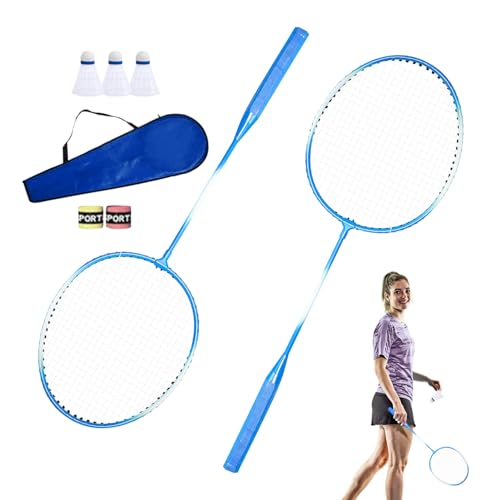 Badmintonschläger Set, 2 Spieler Badmintonschläger Set für Erwachsene Badmintonschläger Set für Männer Frauen Outdoor Freizeit Zubehör Kinder Profi Doppelschläger von Decorhome