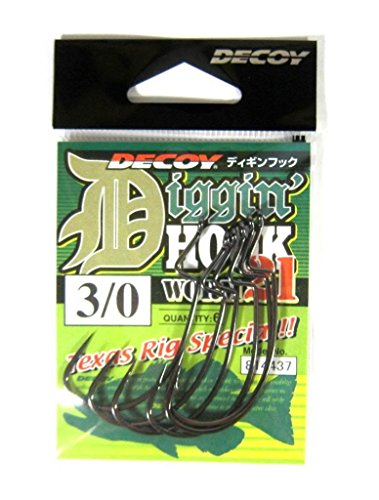 Decoy Worm 21 Diggin Hook Texas Rig Special Hooks Size 2/0 (4420) von decoy