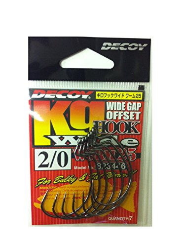 Decoy Worm 25 KG Wide Gap Offset Worm Hooks Size 2/0 (3446) von KATSUICHI
