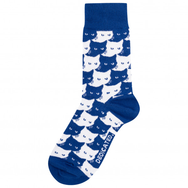 DEDICATED - Socks Sigtuna Pepita Cats - Multifunktionssocken Gr 36-40;41-45 blau;rot von Dedicated