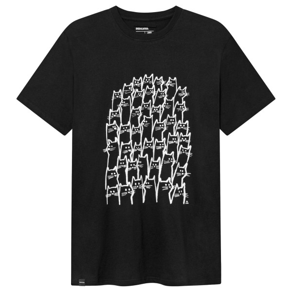 DEDICATED - T-Shirt Stockholm Cat Crowd - T-Shirt Gr S;XXL schwarz von Dedicated