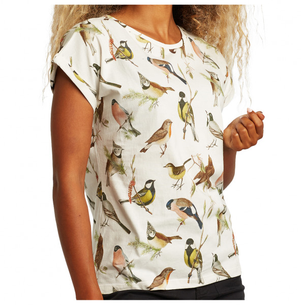 DEDICATED - Women's T-Shirt Visby Autumn Birds - T-Shirt Gr XL beige von Dedicated