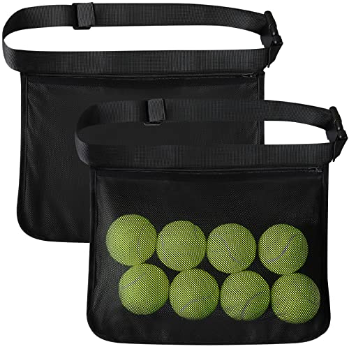 2 Stück Tennisballhalter, Haltertaschen für Frauen, Tennisball, Bandhalter, verstellbare Netztasche für Tennisbälle, Taillen-Hüfttaschen, Zubehör, Tragetasche für Männer, Teenager, Geschenke von Deekin