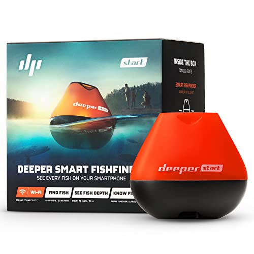 Deeper START Smart Fischfinder Echolot auswerfbar - Tragbares Sonar mit Tiefenmesser für das Angeln vom Steg oder Ufer | Angelzubehör Gadget mit KOSTENLOSER benutzerfreundlicher App von Deeper