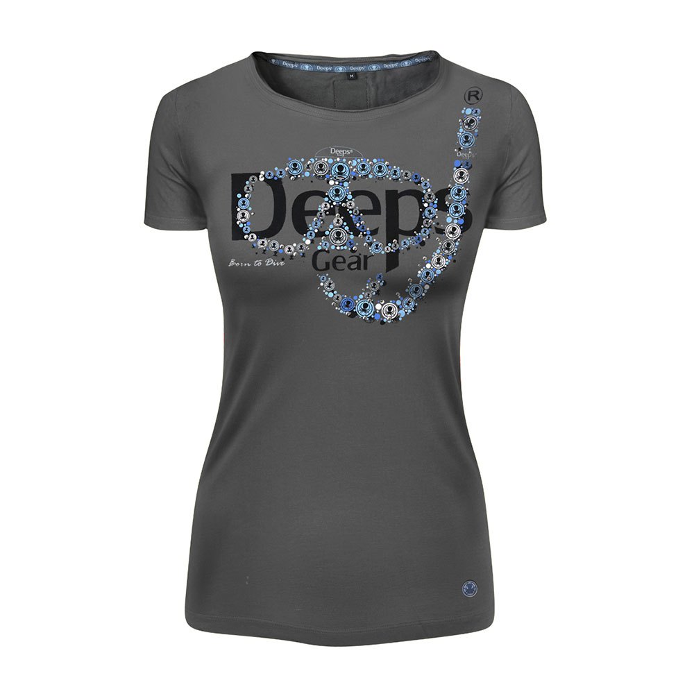Deeps Gear Metal Mask Short Sleeve T-shirt Blau,Grau XS Mann von Deeps Gear
