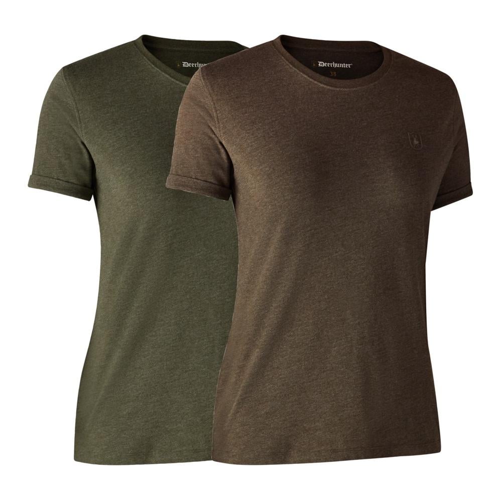 Deerhunter T-Shirt Basic 2er Pack Damen Adventure Green/Brown    38 von Deerhunter