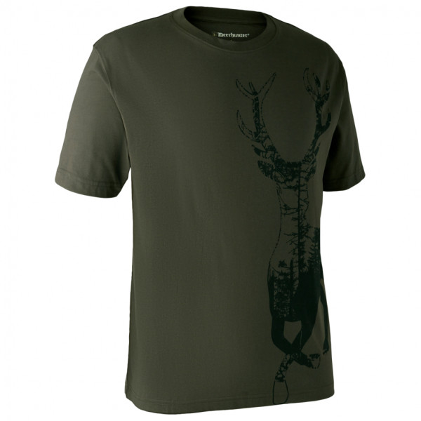 Deerhunter - T-Shirt With Deer - T-Shirt Gr 3XL;L;M;XL;XXL oliv von Deerhunter