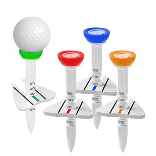 Verstellbares Golf-Tee | Einzigartige Silikon-Golfball-Spikes | 4 Stück höhenverstellbarer Golfballhalter mit Zielen, Golf-Tees, Golfzubehör für Indoor- und Outdoor-Übungen, verstellbarer Golf-Tee-Hal von Deewar