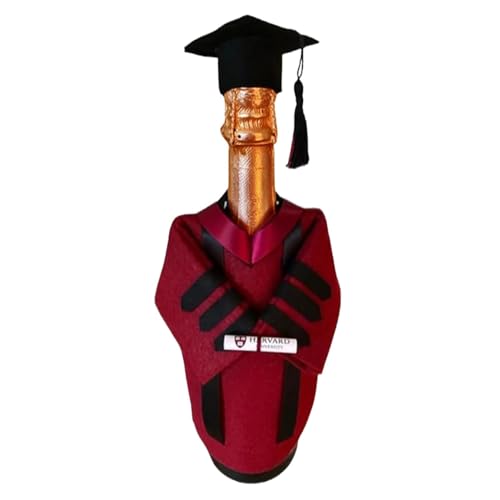 Weinflaschenhülle, Weinflaschendekoration aus Filzkittel und Hut, Champagner-Weinflaschenhülle mit Quaste und Diplom, Weinflaschen-Anziehtaschen für Abschlussfeier-Dekorationen von Deewar