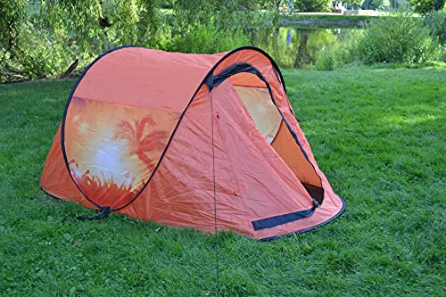 DEFACTO Pop-Up-Zelt –Premium Zweites Zelt 2–3 Personen – Wasserdichter Outdoor-Camping-Schutz Mit Einfacher Aufbau – Inklusive Heringe Und Seile – Tragbares Für Camping/Wanderungen - Orange (Orange) von DEFACTO