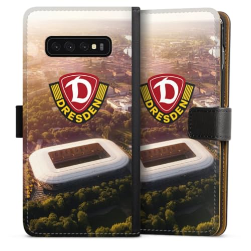 Klapphülle kompatibel mit Samsung Galaxy S10 Plus Handyhülle aus Kunst Leder schwarz Flip Case SGD SG Dynamo Dresden Stadion von DeinDesign