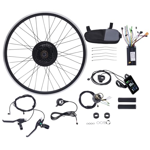 Dekltus 24'' E-Bike Umrüstsatz, 36V 500W Hinterrad Elektro Fahrrad Motor Kit mit LCD Display, 5 Gänge E-Bike Conversion Kit, Geschwindigkeit: 30-35km/h von Dekltus