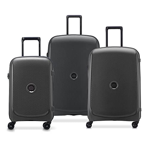 DELSEY PARIS - Belmont Plus - Set bestehend aus 3 Hartschalenkoffern Ultraleichte Gepäckstücke - Kabinengepäck 55cm Mittelgroßer Koffer 76cm - Großer Koffer 82cm - Schwarz von DELSEY PARIS