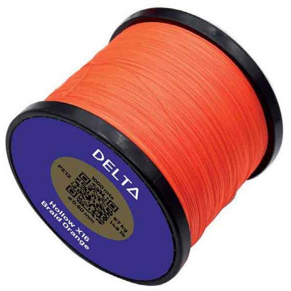 Delta Hollow X16 1000 M Braided Line Orange 0.770 mm von Delta