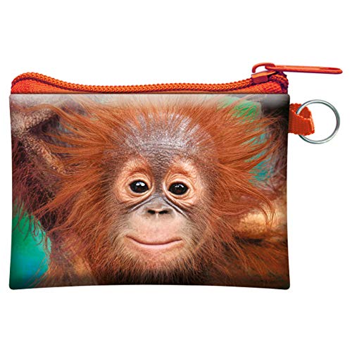 3D LiveLife Geldbörse Baby Orang-Utan von Deluxebase. 3D-Affen-Geldbörse. Bargeld und Kartenhalter mit sicherem Reißverschluss mit Kunstwerken, lizenziert vom renommierten Künstler David Penfound von Deluxebase