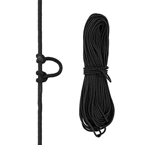 Demeras Nylon-Seil,Nylon Paracord Compound Bow String Nylon Bowstring Loop für Bogenschießen Safe Release D Loop Bow String Schwarz Rot(Schwarz) von Demeras