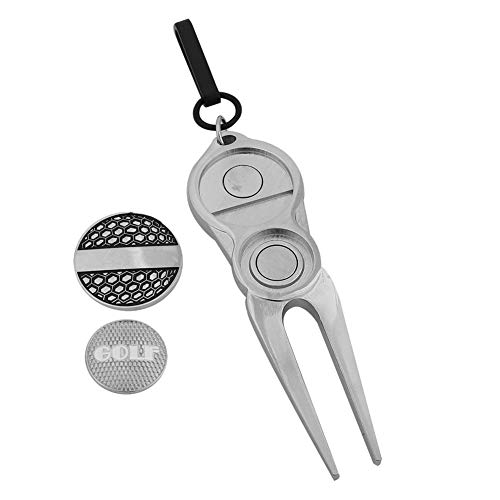 Demeras Golf Divot Tool Tragbares Metall Golf Green Divot Reparaturwerkzeug Ball Marker Pitch Mark(Golf) von Demeras