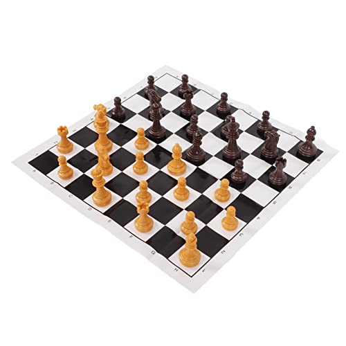 Demeras Internationales Standard-Schachspiel, einfach zu verstauendes 32-teiliges Schachspiel Plast Professional mit Schachbrett für Camping(Holz) von Demeras