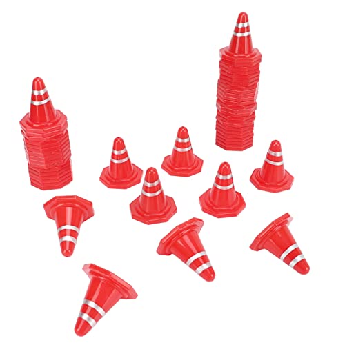 Demeras Mini-Leitkegel, roter Leitkegel aus Kunststoff, kompakt, 50 Stück, multifunktional für ferngesteuertes Auto für Kinder von Demeras