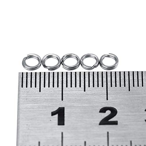 Demeras Split Rings Kit Angeln Kleine Split Ringe 50 Stück/100 Stück 7 Größen Edelstahl Angelgerät Köder Doppelkreis Split Ring Connector(4#-100 Stück Geteilte Ringe) von Demeras