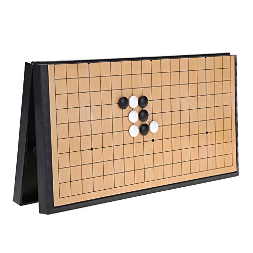 Go-Spielset Weiqi-Lernspiele mit PVC-Steinen und zusammenklappbarem Go-Schachbrett-Brettspiel mit Strategie für Kinder und Erwachsene von Demeras