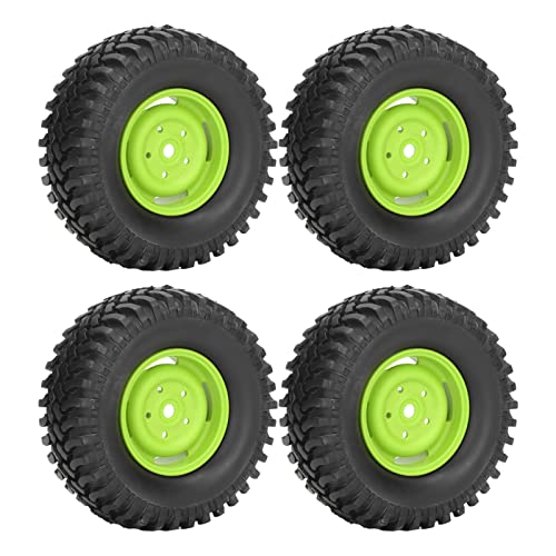RC-Räder und -Reifen, hervorragender Grip, 100 mm Durchmesser, RC-Car-Reifen, Gummi, universell für Kletterautos(Grün) von Demeras