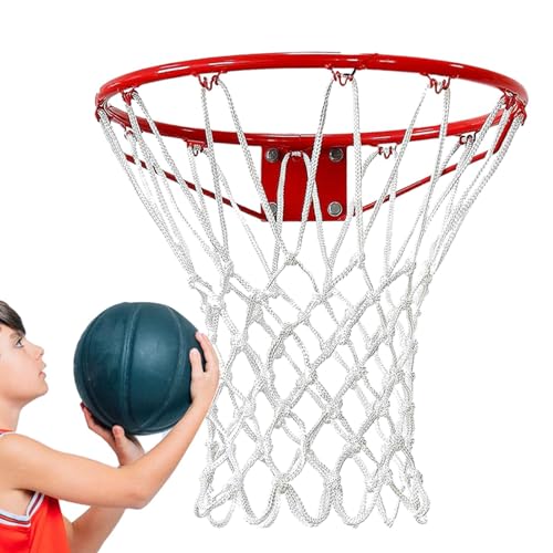 Demsyeq Basketballnetz tragbar, Basketballnetz für Korb | Ersatz-Standard-Nylonnetz für Basketball-Wettbewerbe | Robustes Basketball-Spielnetz für Kinder und Erwachsene im Innen- und Außenbereich für von Demsyeq