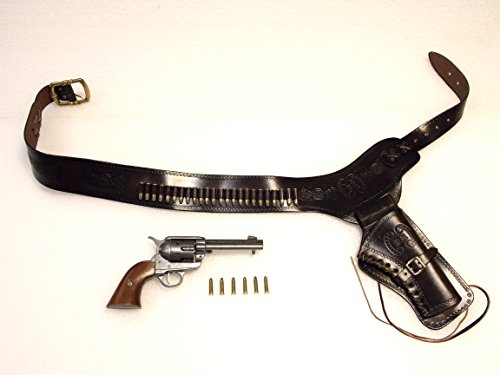 Revolvergürtel Coltgürtel Pistolengürtel mit 24 Dekopatronen aus Messing und Colt Peacemaker von Denix