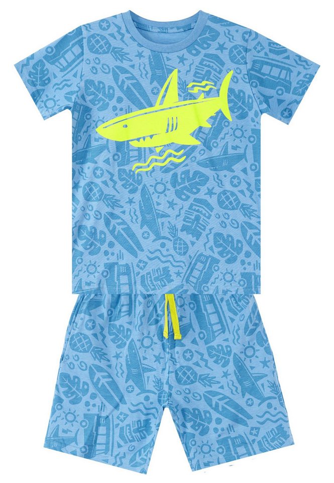 Denokids Trainingsanzug Shark Sea (2-tlg), mit Allover-Tropenmuster-Print von Denokids