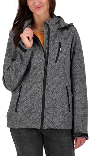 Deproc Active Damen Softshelljacke mit abnehmbarer Kapuze Übergangsjacke Windbreaker SHELBY PEAK von DEPROC-Active