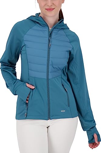 Deproc Active Damen Strickfleecejacke Fleecejacke mit leichter Kapuze Übergangsjacke Windbreaker ELMCOURT III von Deproc Active