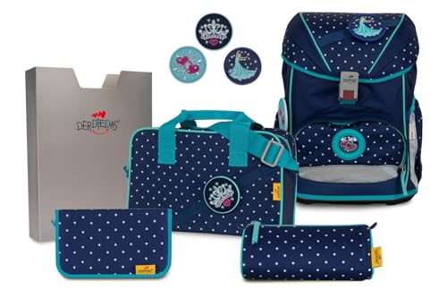 DerDieDas Schulrucksack Set 5-TLG. Ergoflex Buttons Star Princess von DerDieDas