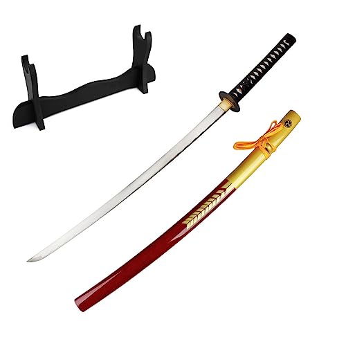 DerShogun 47 Ronin Katana Samuraischwert mit scharfer Klinge aus 1045 Carbonstahl inkl. Schwertständer von DerShogun