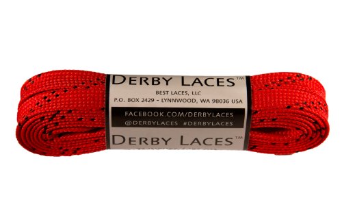 Red 72 Inch Waxed Skate Lace - Derby Laces for Roller Derby, Hockey and Ice Skates, and Boots by Derby Laces von Derby Laces